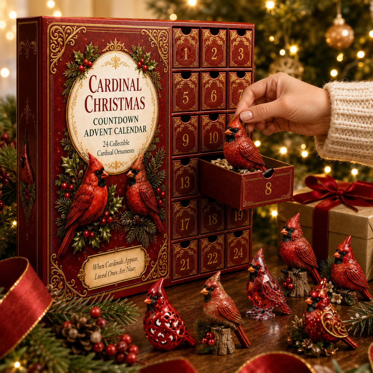 High-quality  model✨Cardinal Christmas 24-Day Countdown Calendar – Limited Anniversary Edition